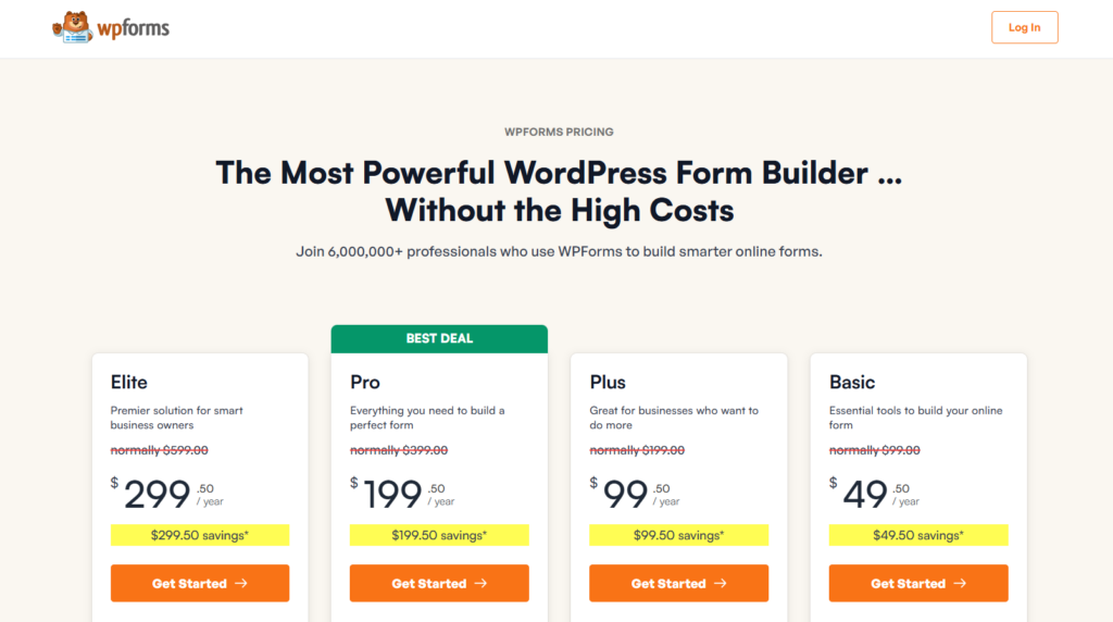WPForms Pricing