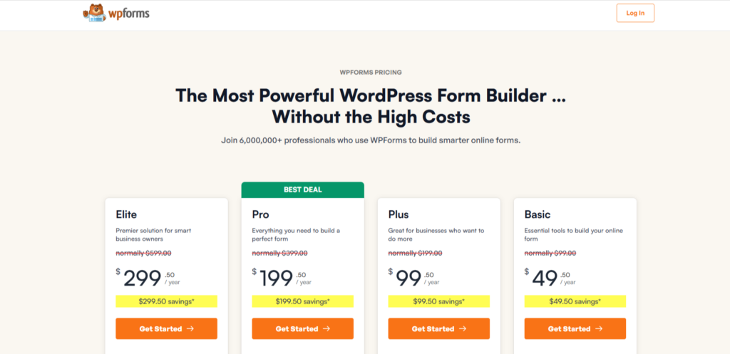 WPForms Pricing and Plans